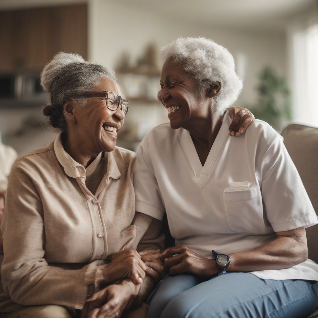 Home Healthcare Worker with Senior Patient